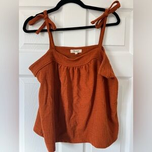 Madewell NWOT Crosshatch Tie-Strap Tank Top